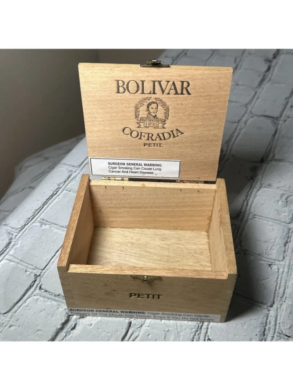 Bolivar Cofradia Petit Empty Wood Cigar Box 5
